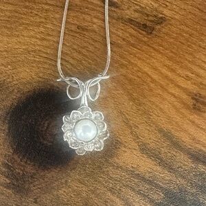 Disney x RockLove “Princess Tiana” Pearl and Sterling Silver Necklace